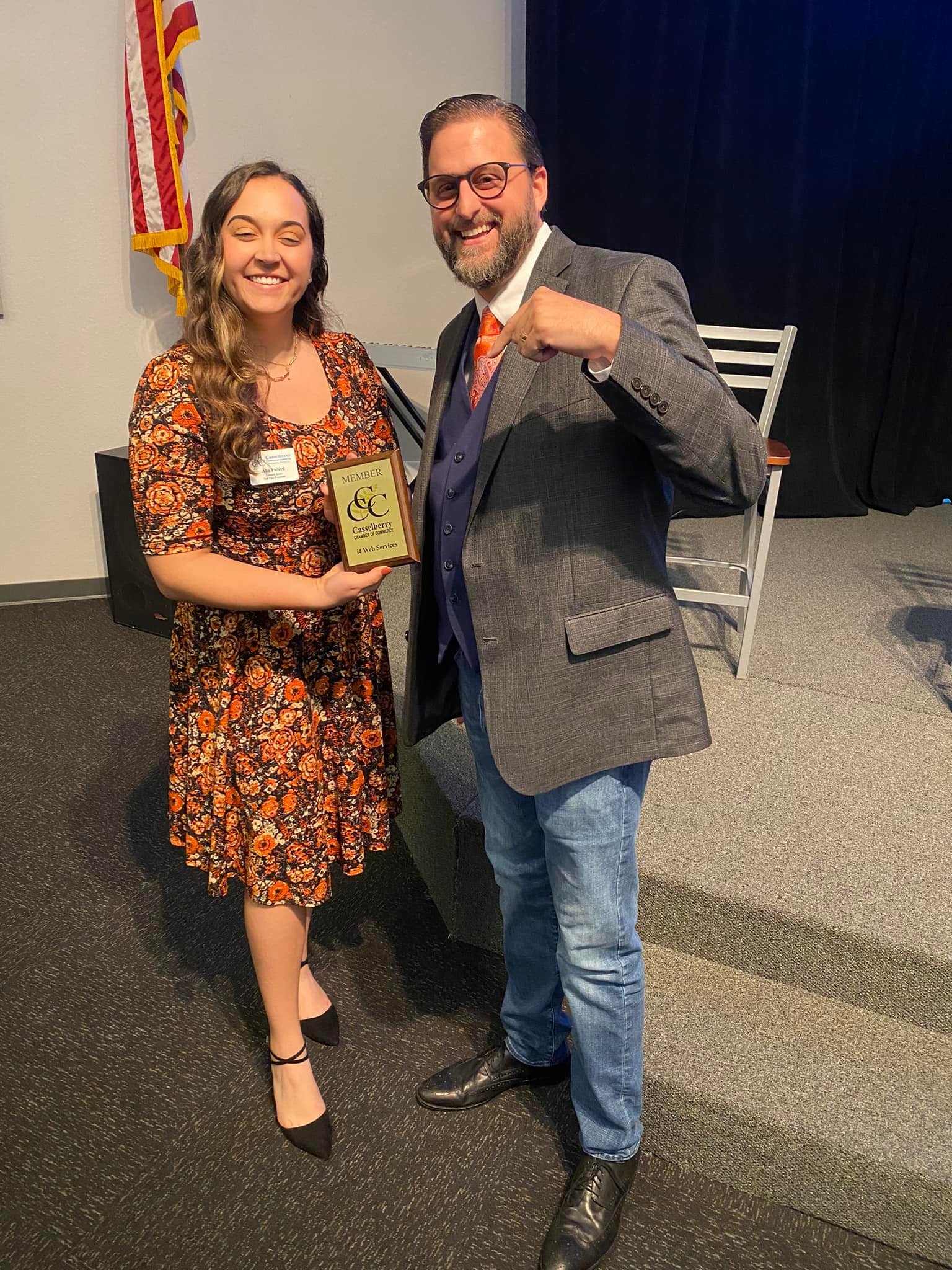 Ed Pisani Jr winning an award for his leadership in the business and charity start up space.